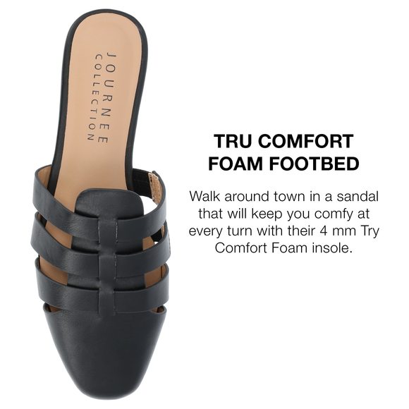 Journee Womens Jazybell Tru Comfort Foam Slip On Sandals Black - Picture 4 of 6